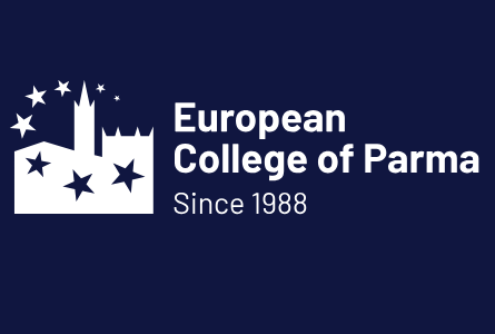 Logo in lingua inglese del Collegio Europeo di Parma